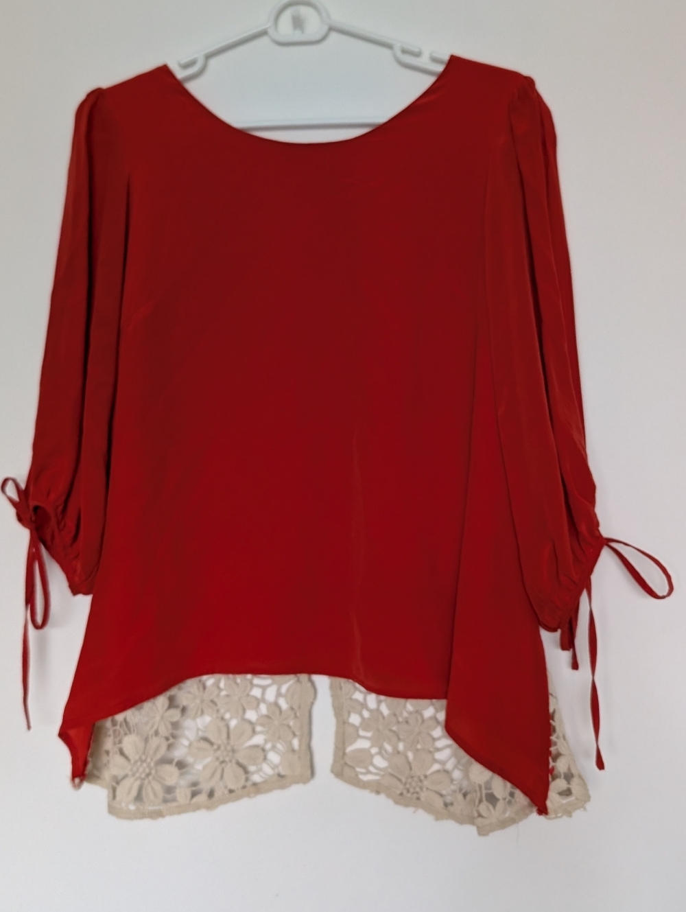 Anthropologie Crochet Back Women’s Silk Blouse